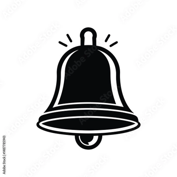 Fototapeta Flat and Minimal Ringing bell icon vector illustration isolated on white background