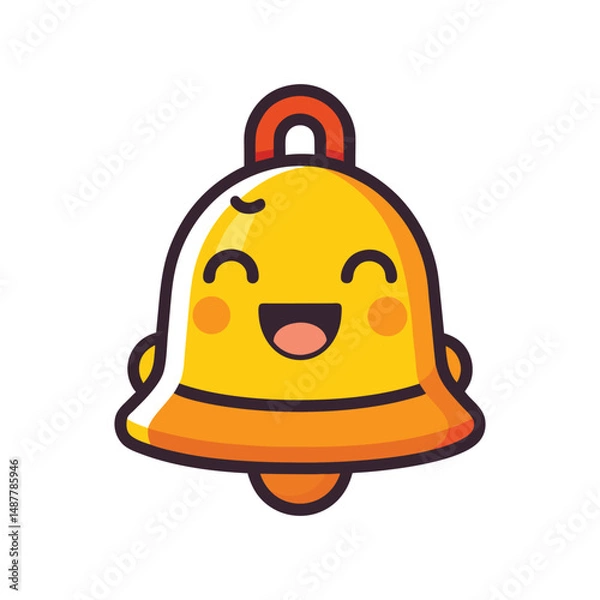 Fototapeta Flat and Minimal Ringing bell icon vector illustration isolated on white background