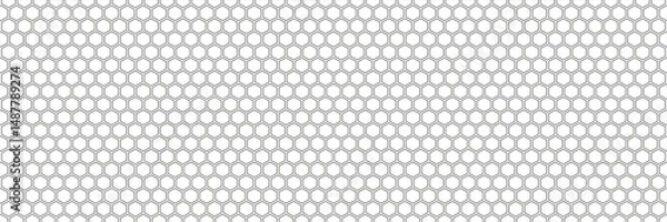 Fototapeta Honeycomb pattern with hexagon mesh. Texture bee comb grid. Flat vector illustration isolated on white background.