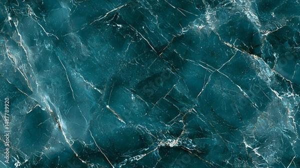 Fototapeta A luxury polished marble surface in deep teal elegant texture stone background stylish environment for interior design