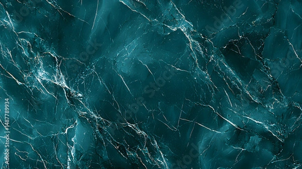 Fototapeta Luxury polished marble surface in deep teal elegant texture stunning background sophisticated design