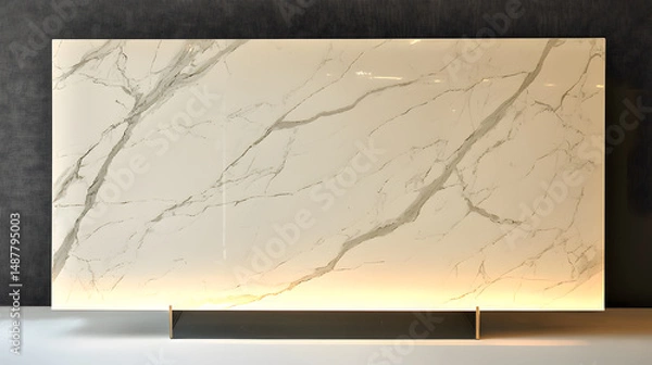 Fototapeta Elegant marble surface showcasing polished stone texture in luxury setting with soft lighting
