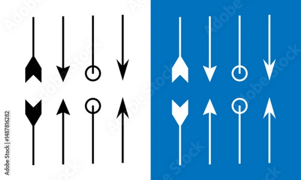 Obraz Arrows set black icons. Arrow icon. Modern simple arrows. Vector illustration.