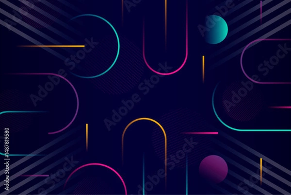 Fototapeta Creative geometric background with gradients, abstract polygon shapes, colorful layered design, modern gradient pattern, vibrant geometric artwork, futuristic digital texture, trendy abstract blocks, 