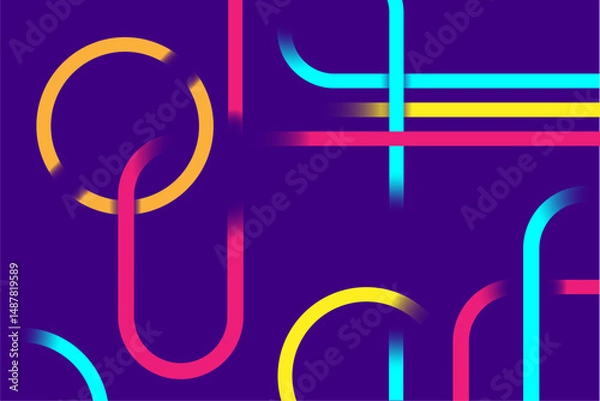 Obraz Creative abstract line background with dynamic strokes, flowing linear design, modern digital art lines, artistic wave lines pattern, energetic stripe composition, futuristic line elements, minimal ve