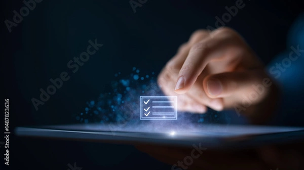 Fototapeta Holographic Identity Verification Interface for Digital Security Technology