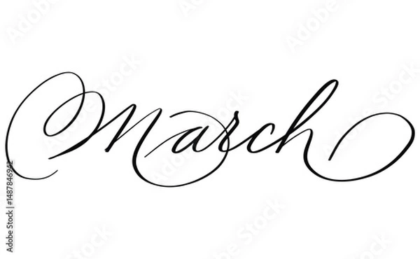Obraz March month written using calligraphic style