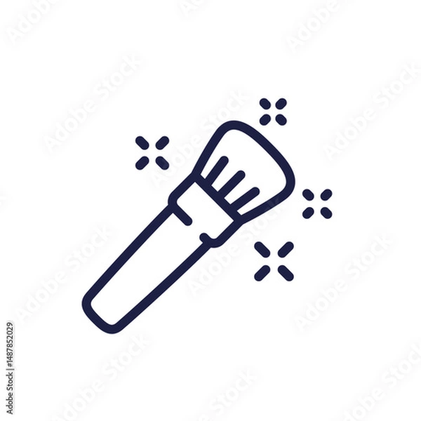 Obraz makeup brush line icon on white
