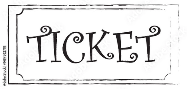 Fototapeta Sleek Vector Pass Ticket with Elegant Font Style