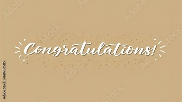 Obraz Elegant 'Congratulations' in Handwritten Script