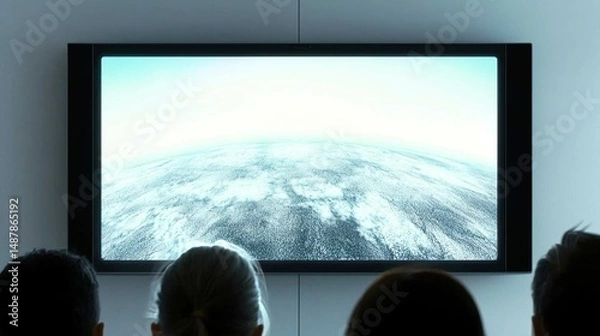 Obraz Global view with people watching screen.