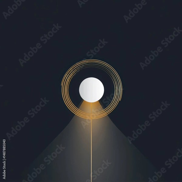 Fototapeta A geometric, minimalist depiction of a cryptocurrency logo — sleek, sharp lines form a stylized coin icon, balanced perfectly in the center of a blank canvas. . High quality photo