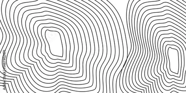 Obraz Landscape geodetic topographic map background. Black topographic lines. Line texture. Transparent background, vector.