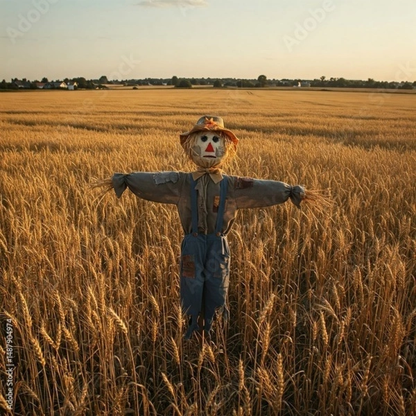 Fototapeta scarecrow in a field