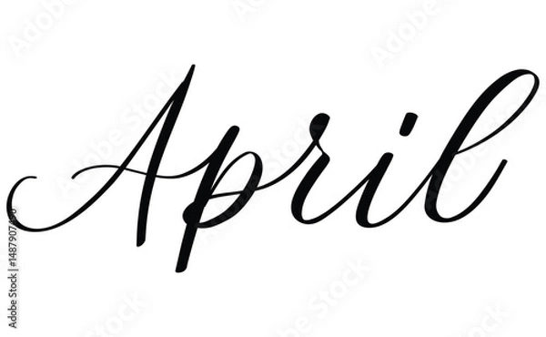Obraz April month written using calligraphic style