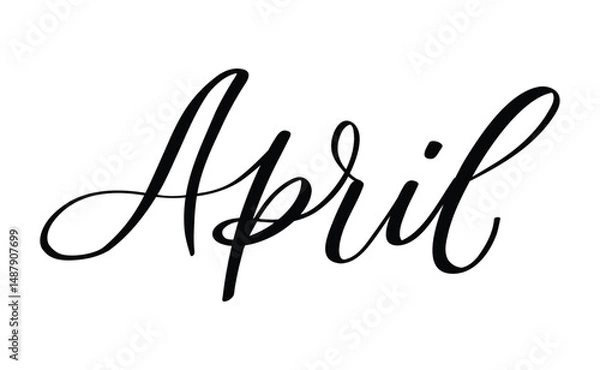 Obraz April month written using calligraphic style