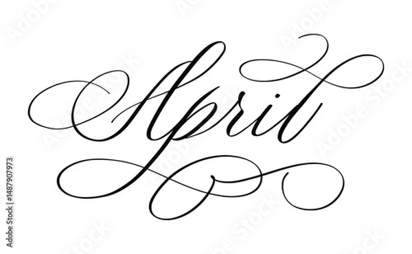 Obraz April month written using calligraphic style