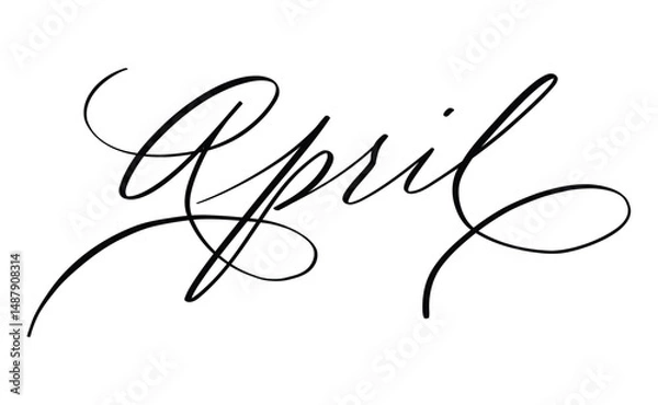 Obraz April month written using calligraphic style