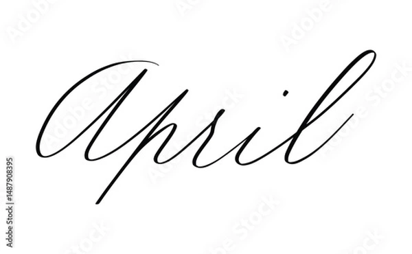 Obraz April month written using calligraphic style
