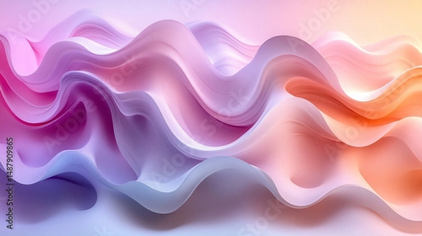 Fototapeta Pastel swirling waves abstract background design element
