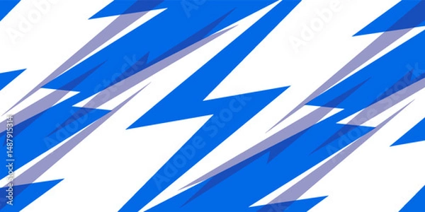 Obraz Abstract blue and white background with spikes and zigzag line pattern