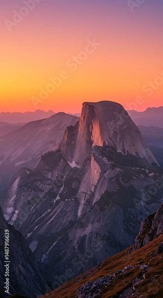 Obraz Majestic Mountain Range at Sunset Golden Hour Nature Photography