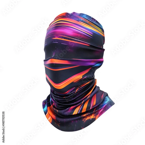 Fototapeta Modern Cooling Wrap with a Futuristic Digital Design Isolated on Transparent Background