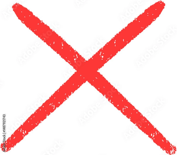 Fototapeta red cross mark line