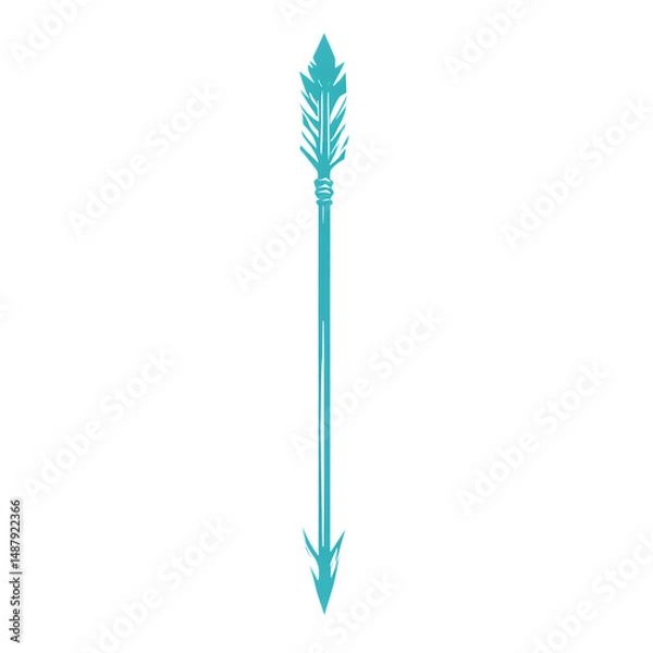 Fototapeta Minimalistic Arrow with a Refined Outline in Vibran Isolated on Transparent Background