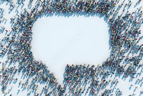 Obraz crowd forming a talk bubble