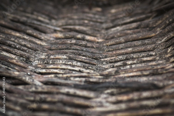 Fototapeta Background texture woven from branches of old basket
