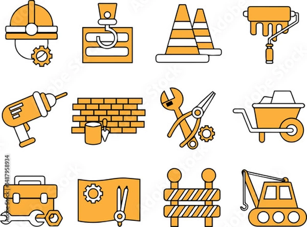 Fototapeta construction instruments and machines