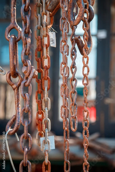 Obraz rusty metal chain