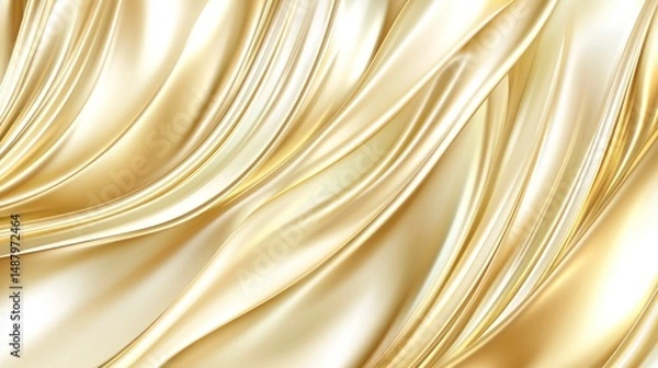 Obraz Golden fabric folds in a luxurious flowing design.
