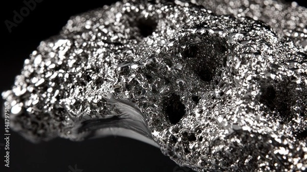 Obraz Close-up view of a metallic, textured, sculptural piece.