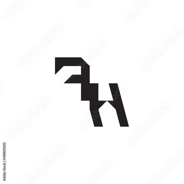 Fototapeta Initial monogram sport FH  design modern futuristic logo alphabet esport gaming Alphabet