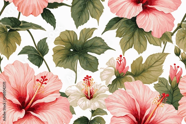 Obraz seamless pattern with Hibiscus