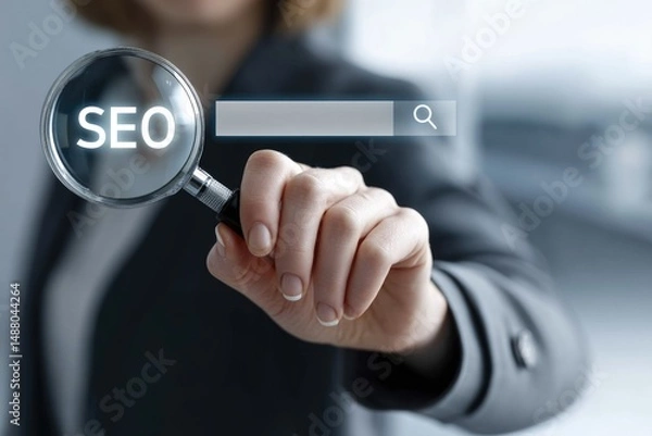 Fototapeta Engine ranking: search bar input, site visibility, organic traffic, SEO method, keyword relevance, digital strategy, page position, content update, indexing technique, optimization process.