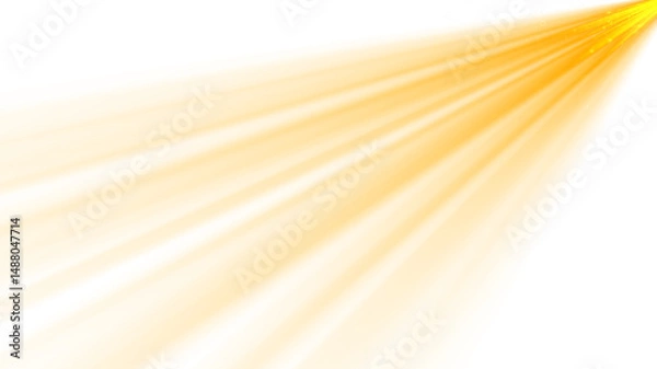 Obraz Yellow spotlight beam shining isolated on transparent background illustrations
