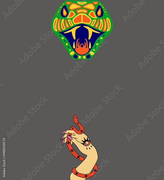 Fototapeta the mother of snakes called the biggest snake she had.