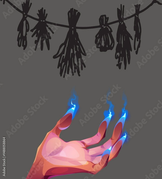 Obraz a hand that can emit blue flames