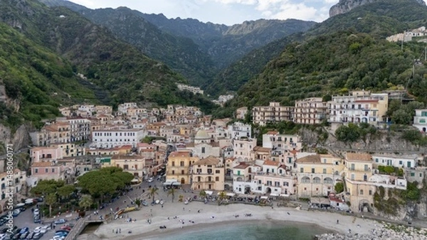 Obraz Aerial view of Cetara, Italy