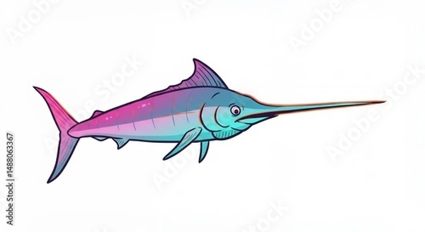 Fototapeta Colorful marlin illustration
