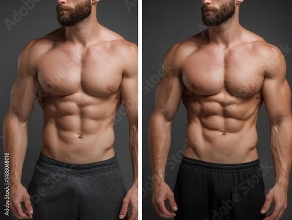 Obraz Muscular physique transformation before and after