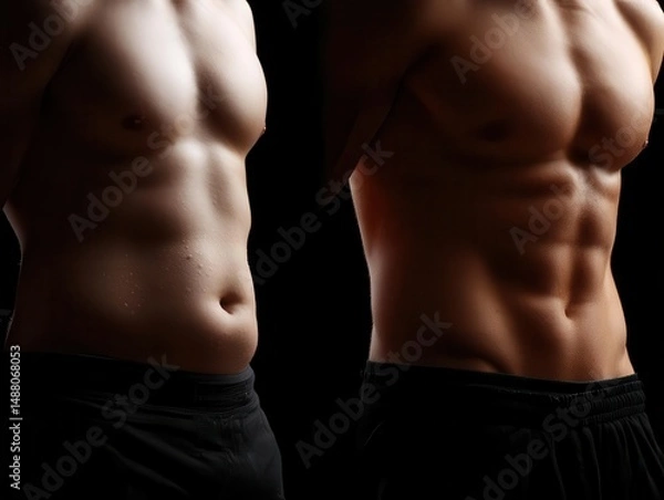 Obraz Before and after physique comparison