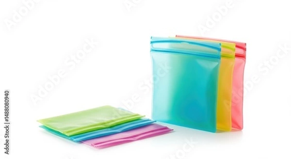 Fototapeta Colorful Reusable Food Storage Bags