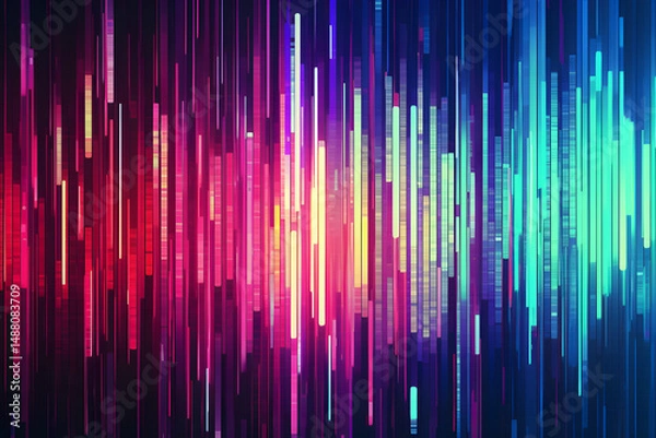Fototapeta Future technology, the intersection of luminous lines and the collision of speed and power technology background
