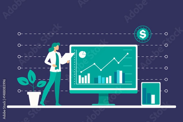 Obraz finance investment vector graphics