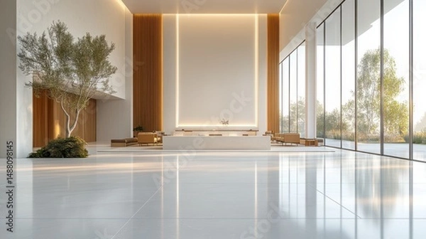 Obraz Modern Minimalist Interior Design of Elegant Spacious Living Area