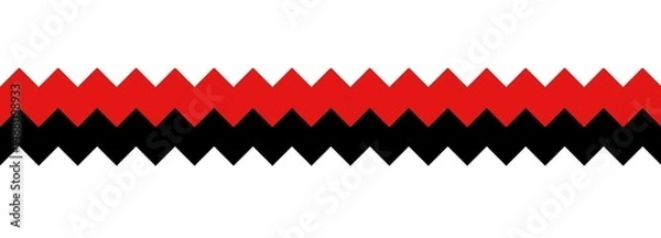 Fototapeta Red and Black Zigzag Pattern with Bold Geometric Design